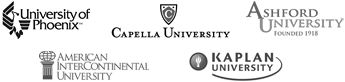 University of Phoenix Capella University Ashford University AIU Kaplan University